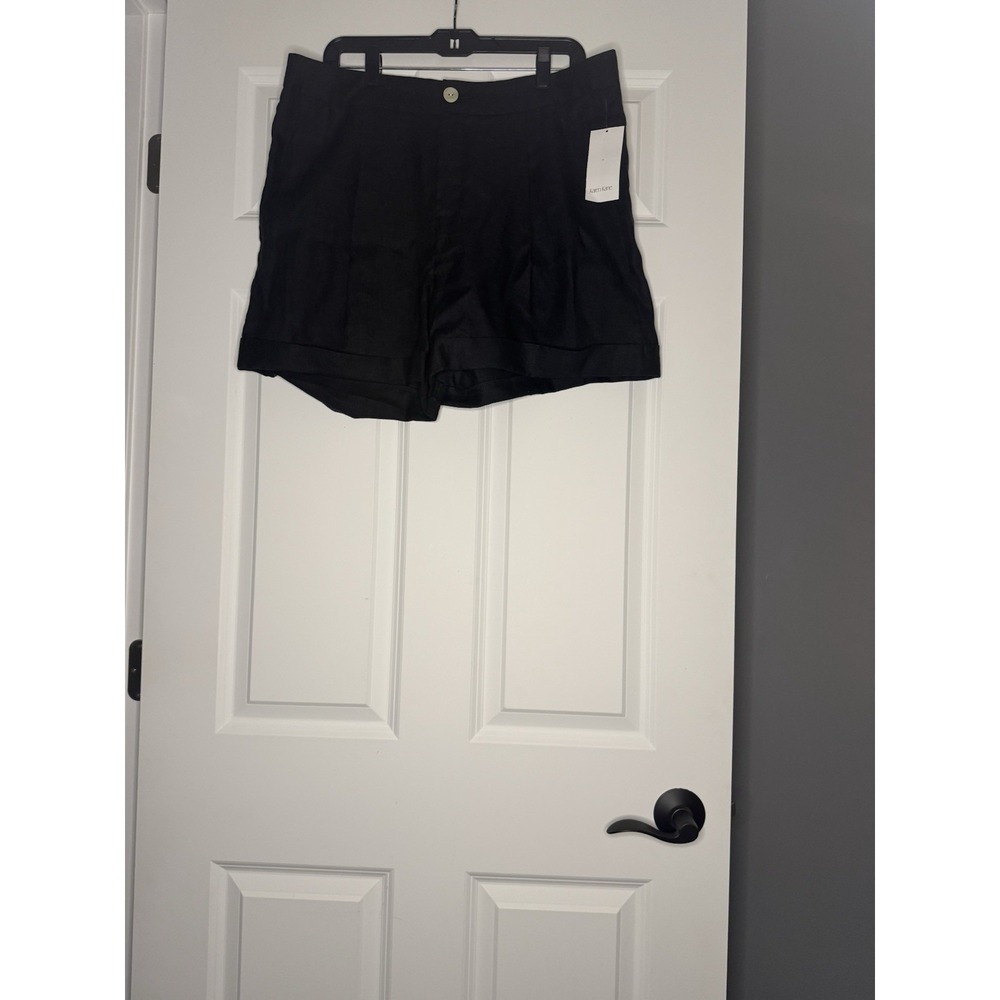 Karen Kane Sand And Sky High Waist Pleat Dressy Shorts Black Size Xl Nwt 108